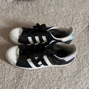 Black and white adidas sneakers